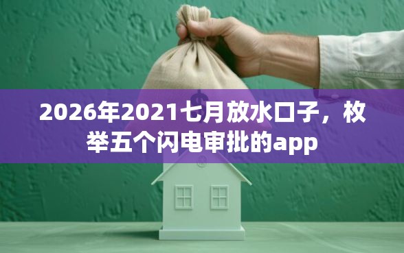 2026年2021七月放水口子，枚举五个闪电审批的app