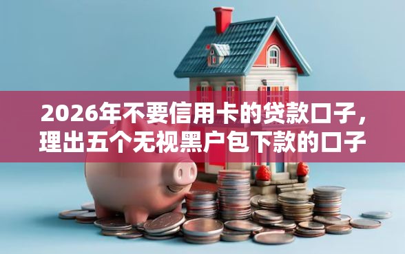 2026年不要信用卡的贷款口子，理出五个无视黑户包下款的口子