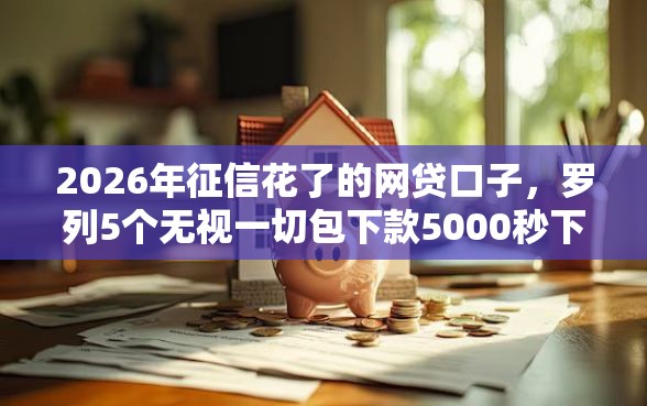 2026年征信花了的网贷口子，罗列5个无视一切包下款5000秒下款的平台