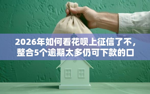 2026年如何看花呗上征信了不，整合5个逾期太多仍可下款的口子