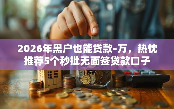 2026年黑户也能贷款-万，热忱推荐5个秒批无面签贷款口子