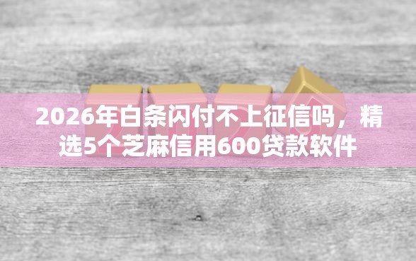 2026年白条闪付不上征信吗，精选5个芝麻信用600贷款软件
