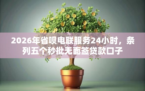 2026年省呗电联服务24小时，条列五个秒批无面签贷款口子