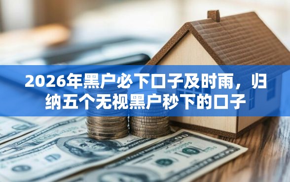 2026年黑户必下口子及时雨，归纳五个无视黑户秒下的口子