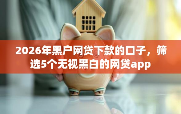 2026年黑户网贷下款的口子，筛选5个无视黑白的网贷app