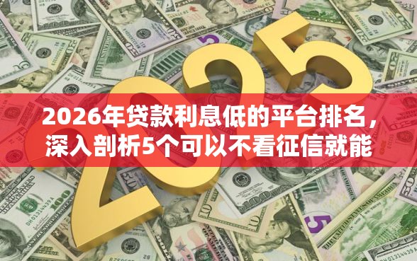 2026年贷款利息低的平台排名，深入剖析5个可以不看征信就能下款的平台