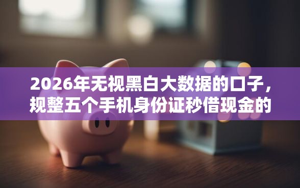 2026年无视黑白大数据的口子，规整五个手机身份证秒借现金的口子