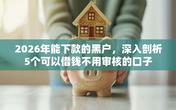 2026年能下款的黑户，深入剖析5个可以借钱不用审核的口子