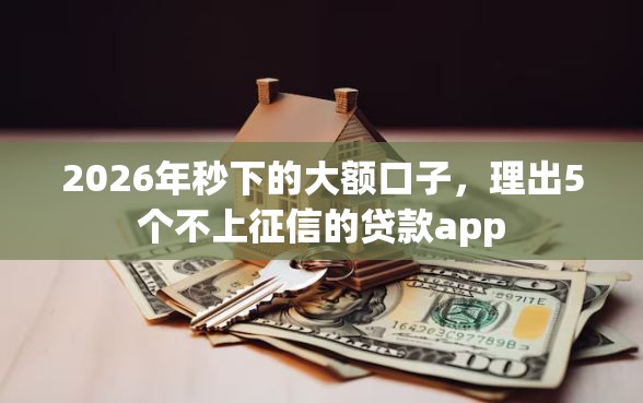 2026年秒下的大额口子，理出5个不上征信的贷款app