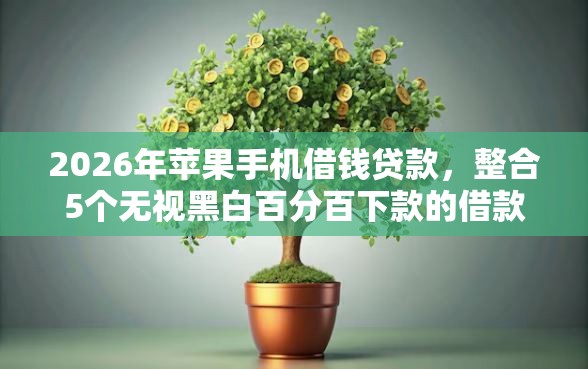 2026年苹果手机借钱贷款，整合5个无视黑白百分百下款的借款软件