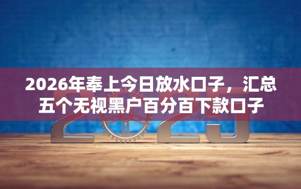 2026年奉上今日放水口子，汇总五个无视黑户百分百下款口子