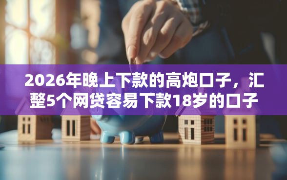 2026年晚上下款的高炮口子，汇整5个网贷容易下款18岁的口子
