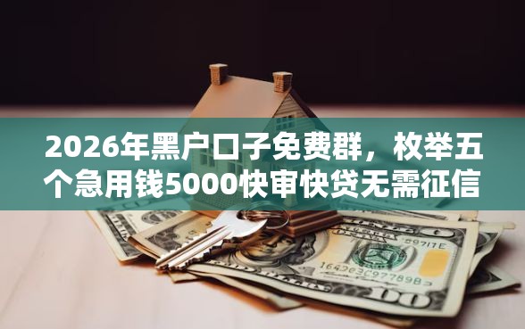 2026年黑户口子免费群，枚举五个急用钱5000快审快贷无需征信口子