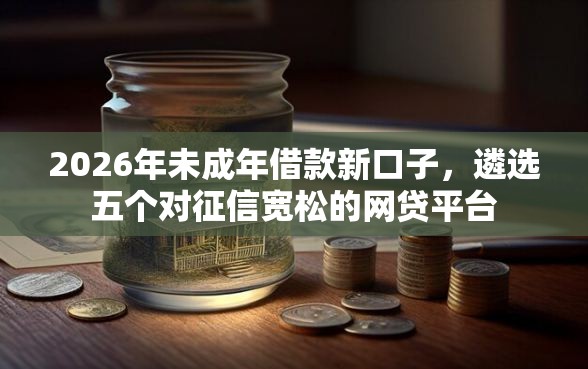 2026年未成年借款新口子，遴选五个对征信宽松的网贷平台