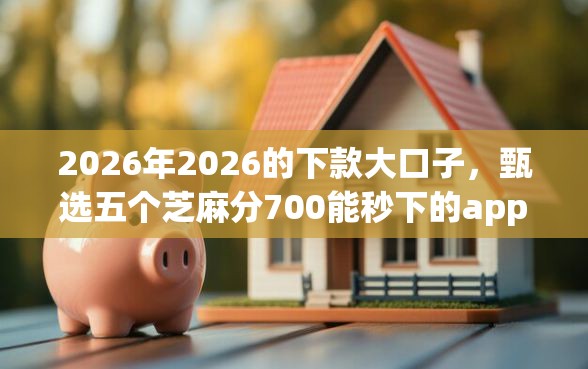 2026年2026的下款大口子，甄选五个芝麻分700能秒下的app
