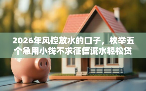 2026年风控放水的口子，枚举五个急用小钱不求征信流水轻松贷的平台