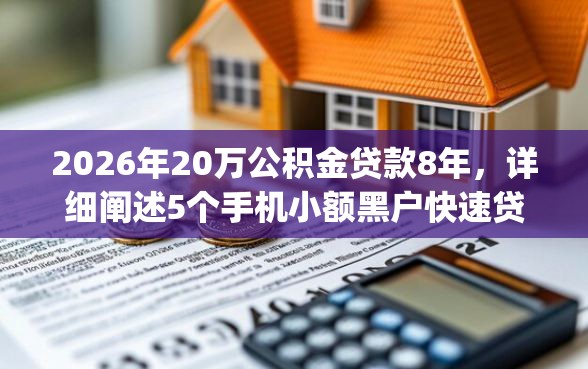 2026年20万公积金贷款8年，详细阐述5个手机小额黑户快速贷款app