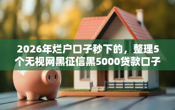 2026年烂户口子秒下的，整理5个无视网黑征信黑5000贷款口子