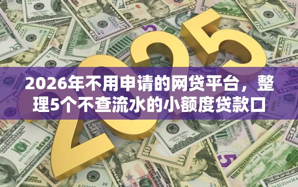 2026年不用申请的网贷平台，整理5个不查流水的小额度贷款口子