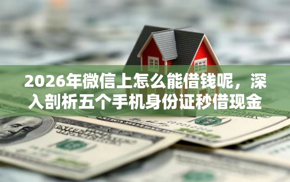 2026年微信上怎么能借钱呢，深入剖析五个手机身份证秒借现金的口子