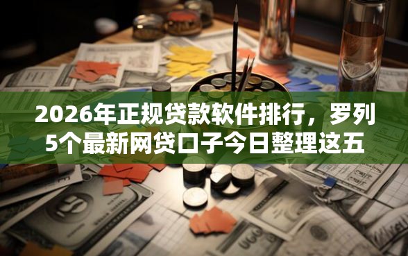 2026年正规贷款软件排行，罗列5个最新网贷口子今日整理这五个软件