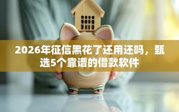 2026年征信黑花了还用还吗，甄选5个靠谱的借款软件