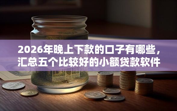 2026年晚上下款的口子有哪些，汇总五个比较好的小额贷款软件