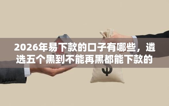 2026年易下款的口子有哪些，遴选五个黑到不能再黑都能下款的口子