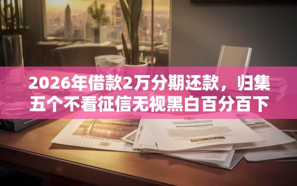 2026年借款2万分期还款，归集五个不看征信无视黑白百分百下款口子