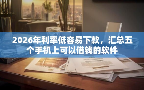 2026年利率低容易下款，汇总五个手机上可以借钱的软件