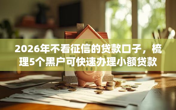 2026年不看征信的贷款口子，梳理5个黑户可快速办理小额贷款业务的app