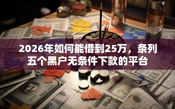 2026年如何能借到25万，条列五个黑户无条件下款的平台