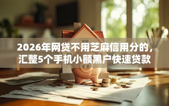 2026年网贷不用芝麻信用分的，汇整5个手机小额黑户快速贷款口子