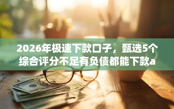 2026年极速下款口子，甄选5个综合评分不足有负债都能下款app