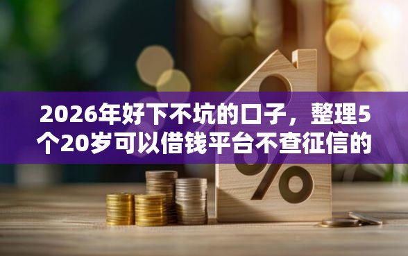 2026年好下不坑的口子，整理5个20岁可以借钱平台不查征信的平台
