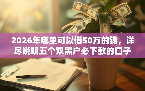 2026年哪里可以借50万的钱，详尽说明五个双黑户必下款的口子