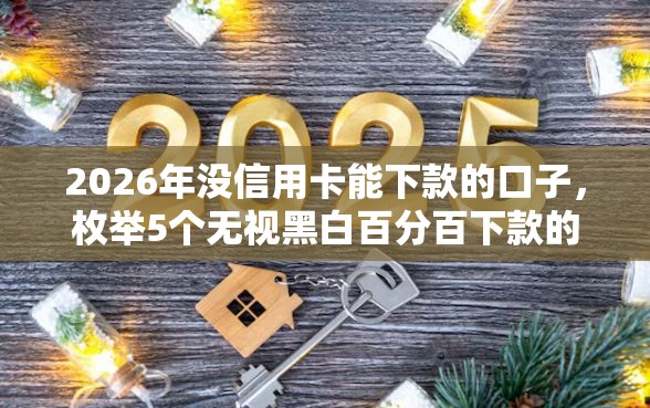 2026年没信用卡能下款的口子，枚举5个无视黑白百分百下款的借款口子