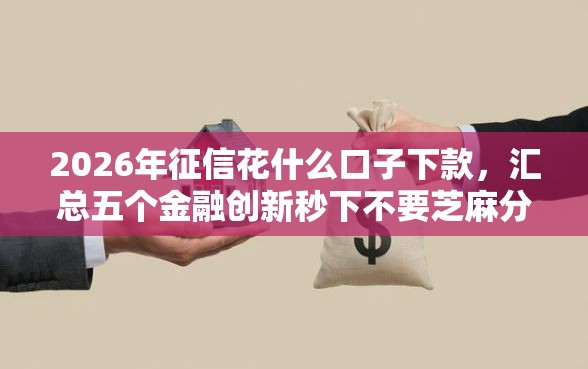 2026年征信花什么口子下款，汇总五个金融创新秒下不要芝麻分的口子