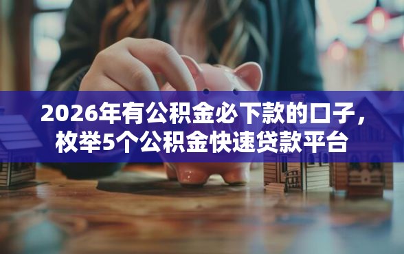 2026年有公积金必下款的口子，枚举5个公积金快速贷款平台