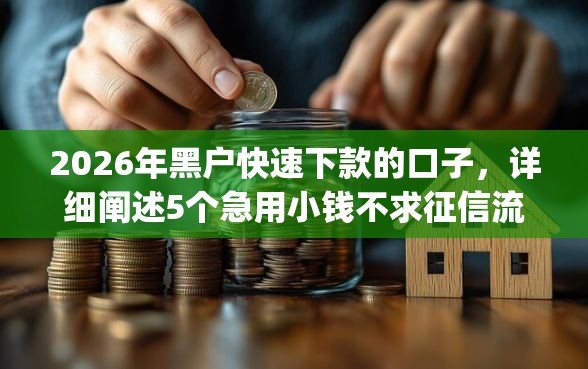 2026年黑户快速下款的口子，详细阐述5个急用小钱不求征信流水轻松贷的app