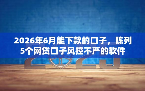2026年6月能下款的口子，陈列5个网贷口子风控不严的软件