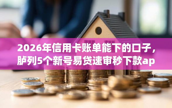 2026年信用卡账单能下的口子，胪列5个新号易贷速审秒下款app