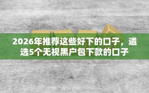 2026年推荐这些好下的口子，遴选5个无视黑户包下款的口子