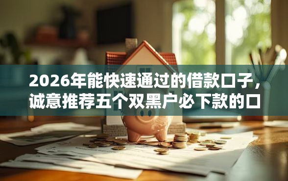 2026年能快速通过的借款口子，诚意推荐五个双黑户必下款的口子