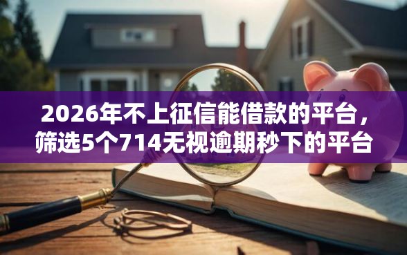 2026年不上征信能借款的平台，筛选5个714无视逾期秒下的平台