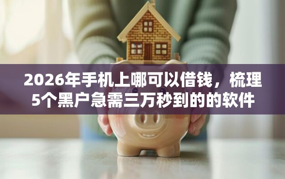2026年手机上哪可以借钱，梳理5个黑户急需三万秒到的的软件