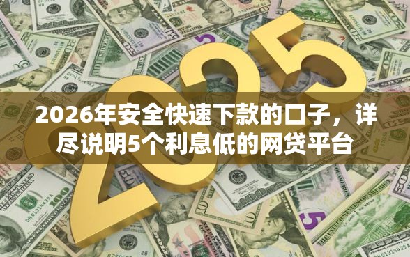 2026年安全快速下款的口子，详尽说明5个利息低的网贷平台