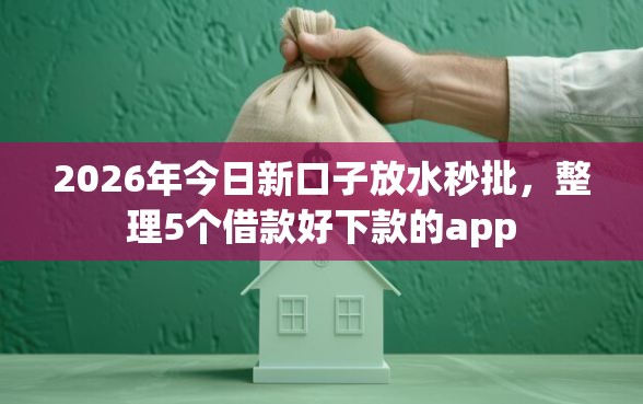 2026年今日新口子放水秒批，整理5个借款好下款的app