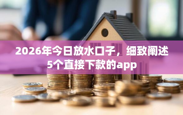 2026年今日放水口子，细致阐述5个直接下款的app