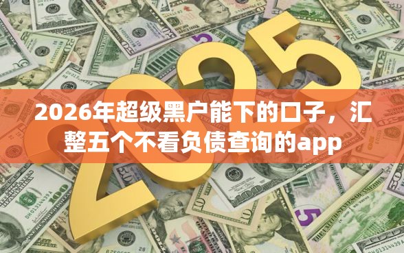 2026年超级黑户能下的口子，汇整五个不看负债查询的app